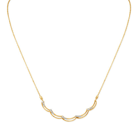 14kt Yellow Gold Stylish Diamond Necklace