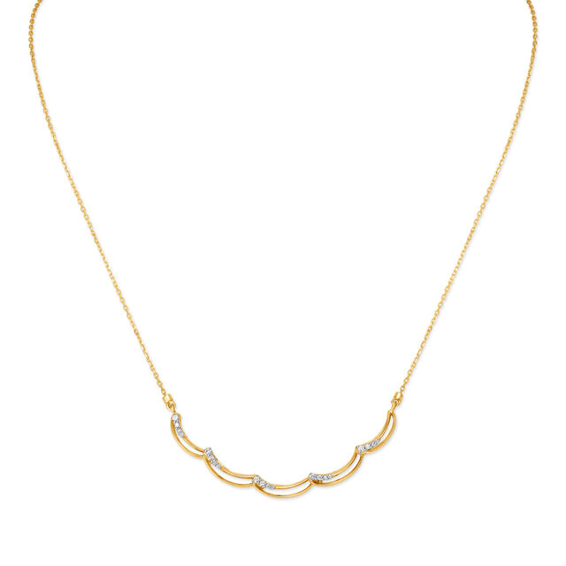 14kt Yellow Gold Stylish Diamond Necklace,,hi-res image number null