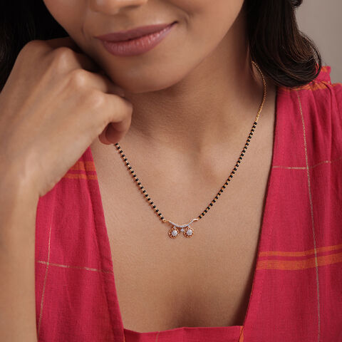 Floral Symphony 18 KT Gold and Diamond Vati Mangalsutra