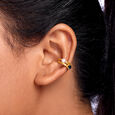 Aqua Cool Pearl & Gold Ear Cuff,,hi-res view 2
