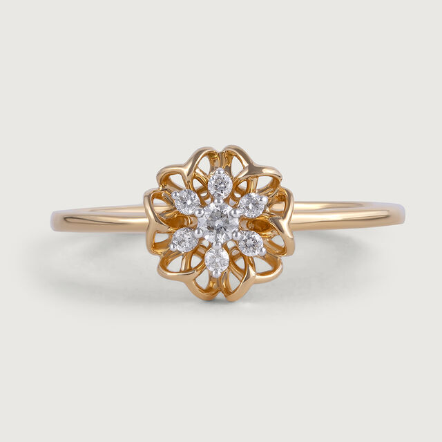 Crochet Vibes Gold and Diamond Finger Ring,,hi-res image number null