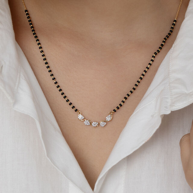 Raindrop Radiance Gold and Diamond Mangalsutra,,hi-res image number null