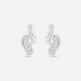 Serene Wave Silver Stud Earrings,,hi-res view 3