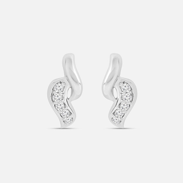 Serene Wave Silver Stud Earrings,,hi-res image number null