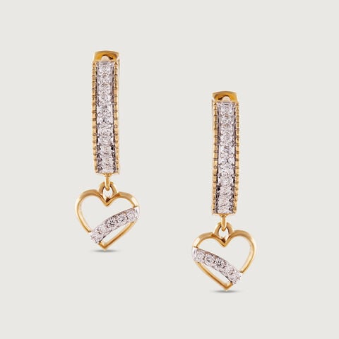 Heart Glow Gold & Diamond Hoop Earrings