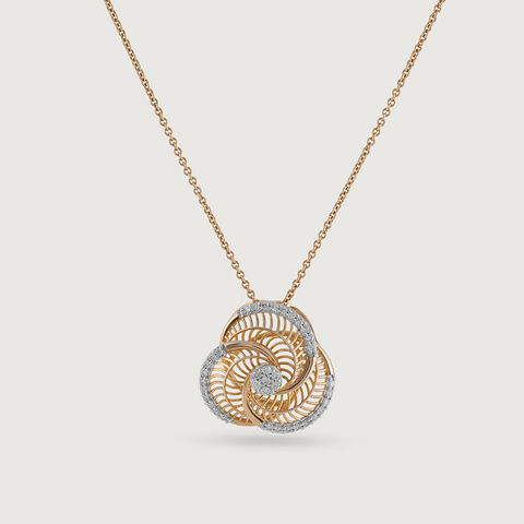 Radiant Rose Diamond & Gold Pendant