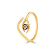 14KT Yellow Gold Curvy Evil Eye Design Finger Ring,,hi-res view 3