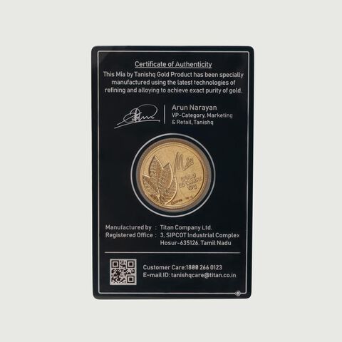 10 GM 22 Karat Sublime Mango Leaf Gold Coin
