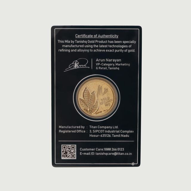 10 GM 22 Karat Sublime Mango Leaf Gold Coin,,hi-res image number null