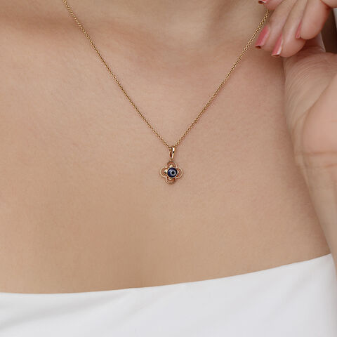 Blooming Evil Eye Gold Pendant