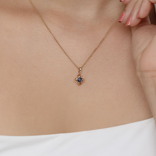 Blooming Evil Eye Gold Pendant,,hi-res image number null