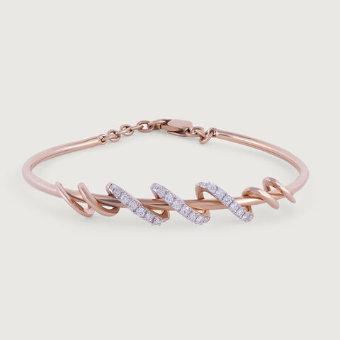 Twisted Blend Diamond & Gold Bangle
