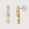Chic Sparkle Gold & Diamond Drop Earrings,,hi-res view 4