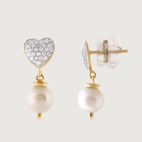 Heartfelt Harmony Gold & Diamond Drop Earrings