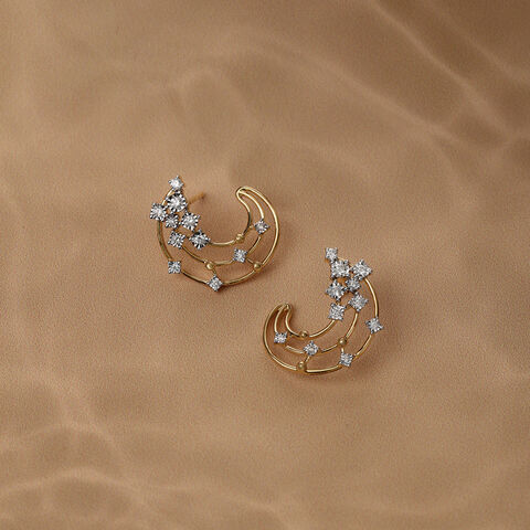 Aqua Aura 14 Kt Gold & Diamond Hoop Earrings