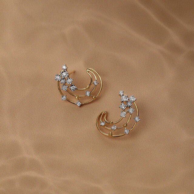 Aqua Aura 14 Kt Gold & Diamond Hoop Earrings,,hi-res image number null