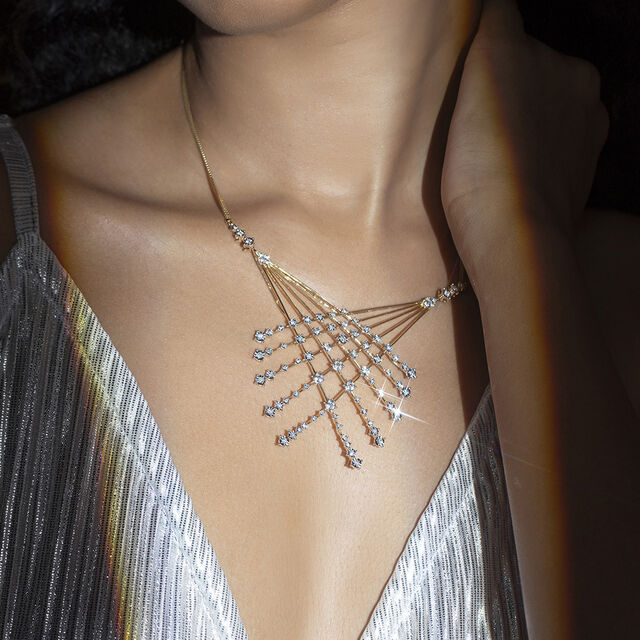 Midnight Glint Gold & Diamond Necklace,,hi-res image number null