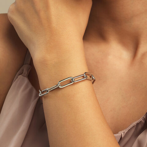 Modern Link Silver Bracelet