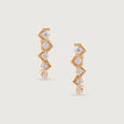 Artful Twist Gold & Diamond Hoop Earrings,,hi-res view 2