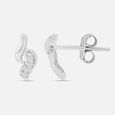 Serene Wave Silver Stud Earrings,,hi-res view 4