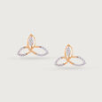 Loop Elegance Gold & Diamond Stud Earrings,,hi-res view 3