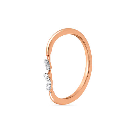 14KT Rose Gold Sparking Band Diamond Finger Ring