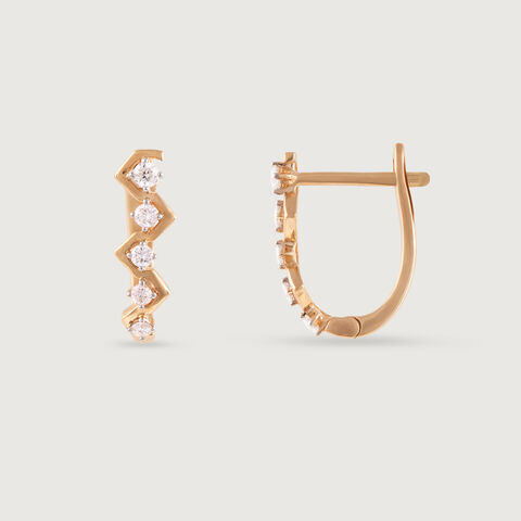 Artful Twist Gold & Diamond Hoop Earrings