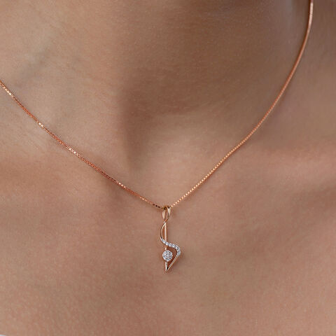 Graceful Twist Gold & Diamond Pendant