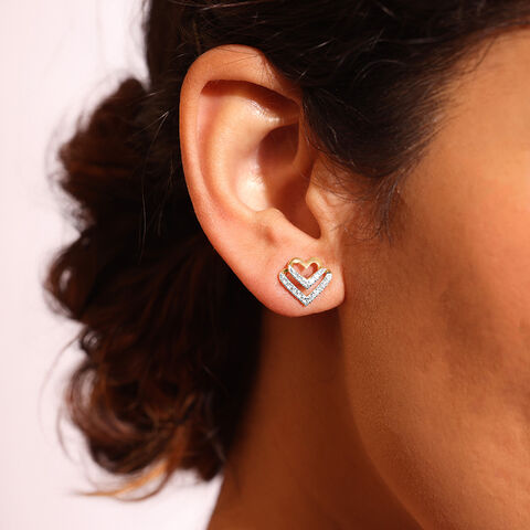 Dazzling Heartbeat Diamond Stud Earrings