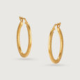 22KT Yellow Gold Stylish Classy Hoop Earrings,,hi-res view 3