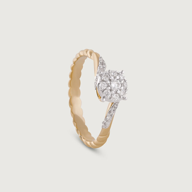 Twisted Romance Gold & Diamond Finger Ring,,hi-res image number null