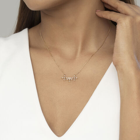 Kollam Sparkle Gold and Diamond Necklace
