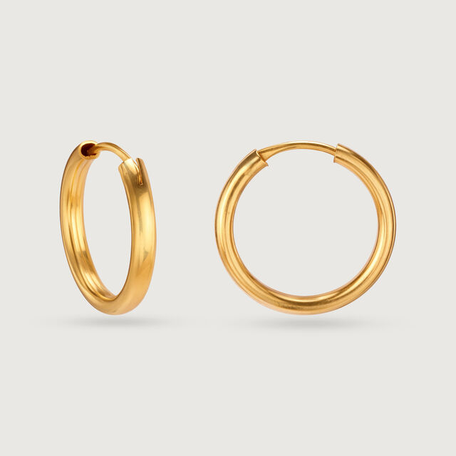 22KT Yellow Gold Timeless Stylish Hoop Earrings,,hi-res image number null