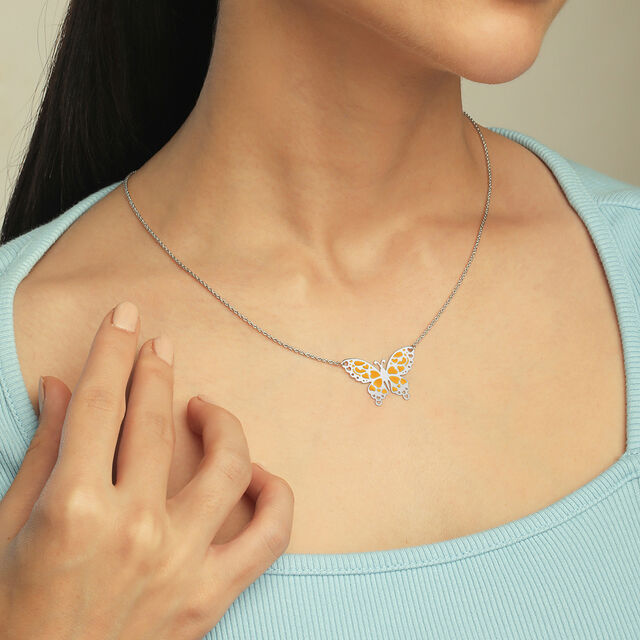 Flutter Chic Silver Necklace,,hi-res image number null