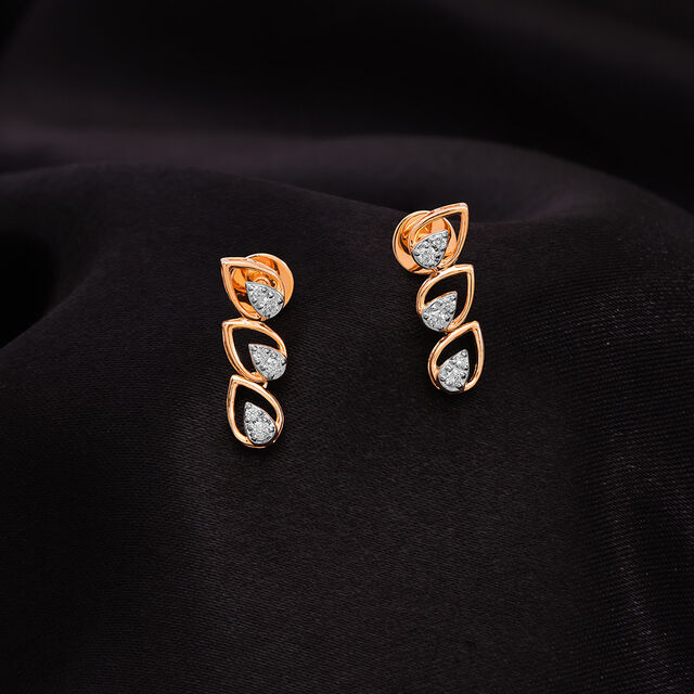 Teardrop Chic 14 Kt Gold and Diamond Drop Earrings,,hi-res image number null