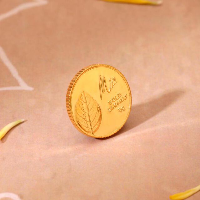 5 GM 24 Karat Tulsi Gold Coin,,hi-res image number null