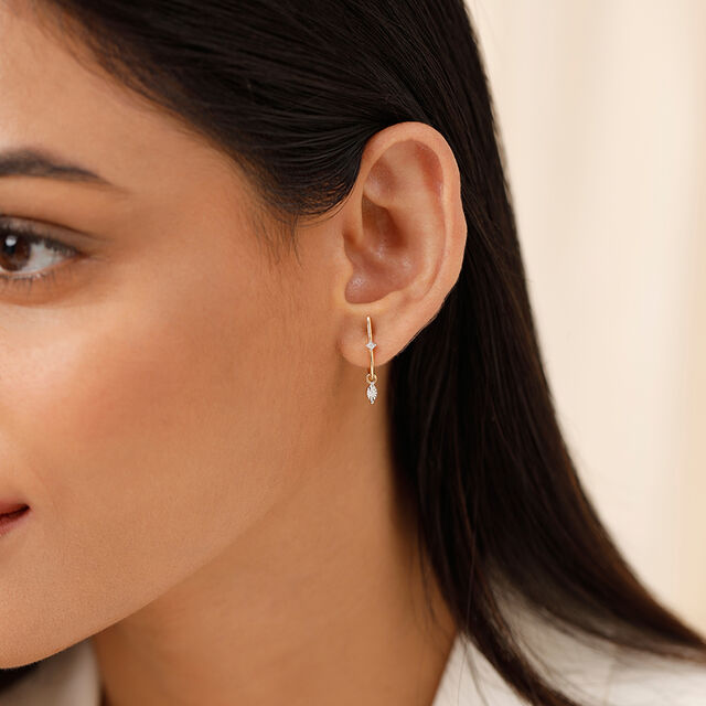 Dazzling Descent 18K Yellow Hoop Earrings,,hi-res image number null