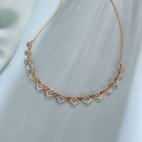 Geometric Chic Gold & Diamond Necklace