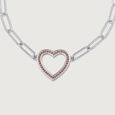 Heart Link Silver Bracelet,,hi-res view 3