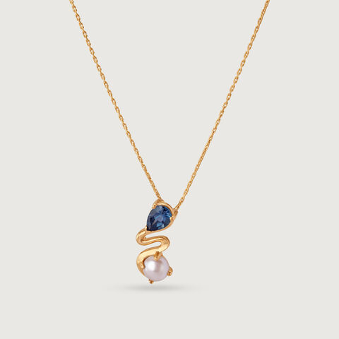 Aqua Shine Pearl & Gold Pendant