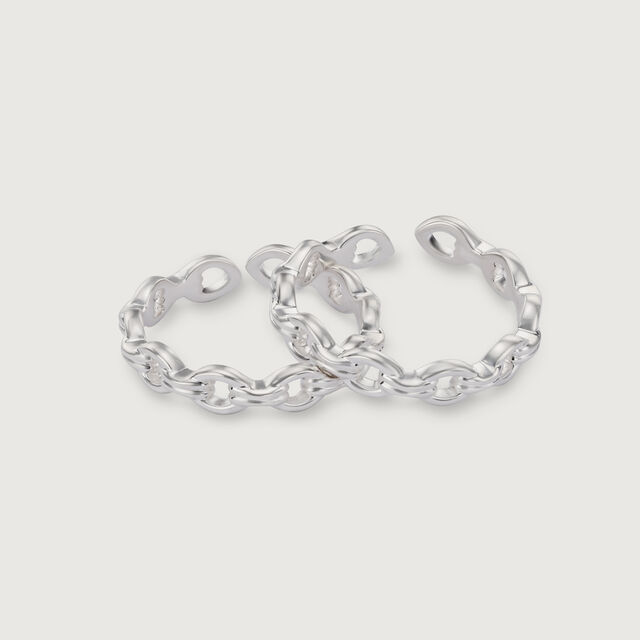 Linked Splendour Silver Toe Ring for Women,,hi-res image number null