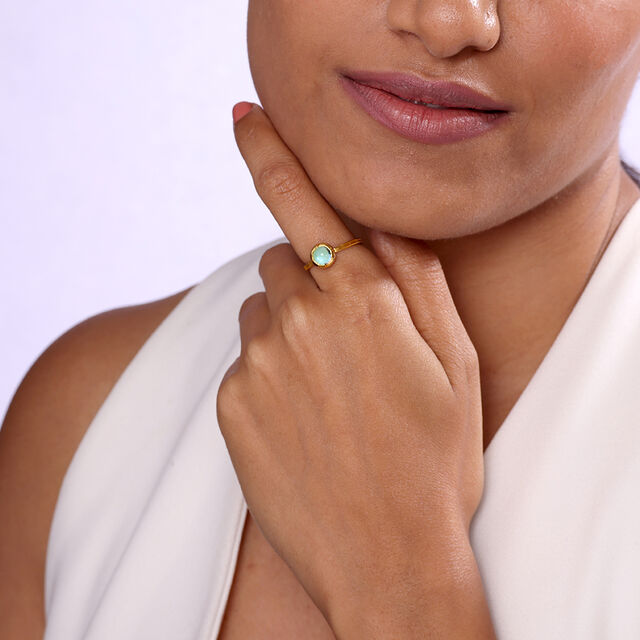 Serene Firefly 14 kt Gold & Blue Topaz Finger Ring,,hi-res image number null