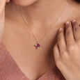 Scarlet Blooms Ruby & Diamond 14KT Pendant,,hi-res view 1