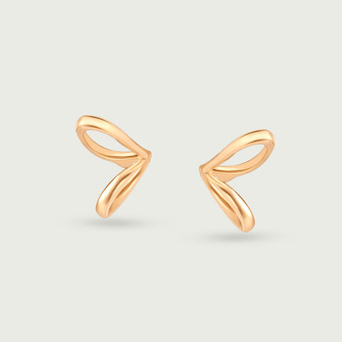 14KT Yellow Gold Heartfelt Flutter Stud Earrings