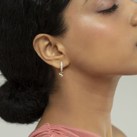 Heart Glow Gold & Diamond Hoop Earrings