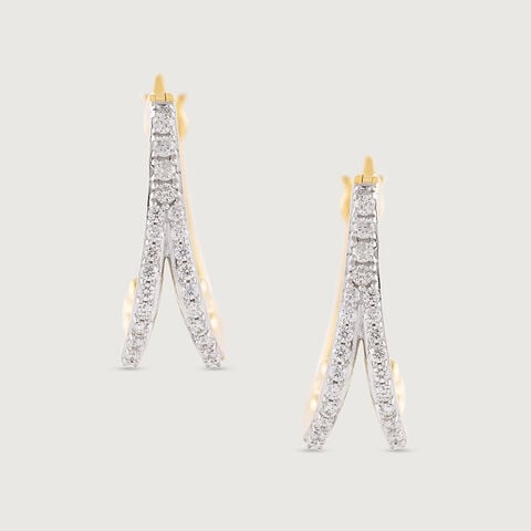Art Deco Gold & Diamond Hoop Earrings