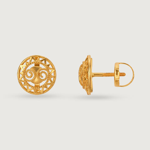 Saura Sketches 22KT Gold Stud Earrings