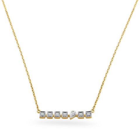 Morse Code Gold & Diamond Necklace