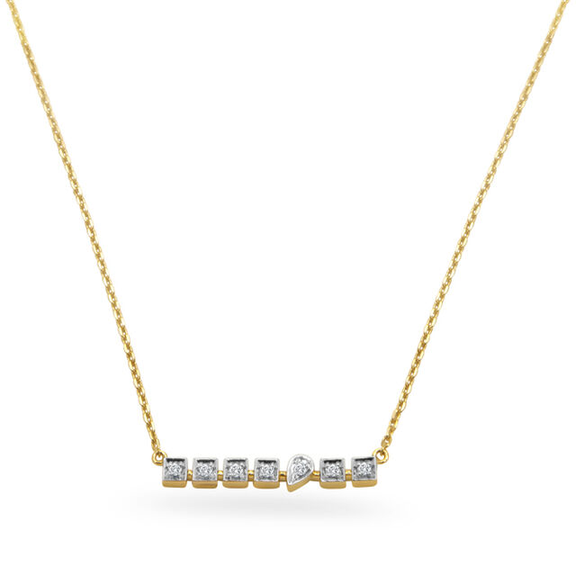 Morse Code Gold & Diamond Necklace,,hi-res image number null