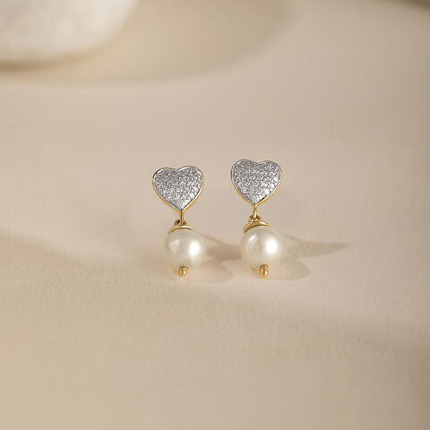 Heartfelt Harmony Gold & Diamond Drop Earrings